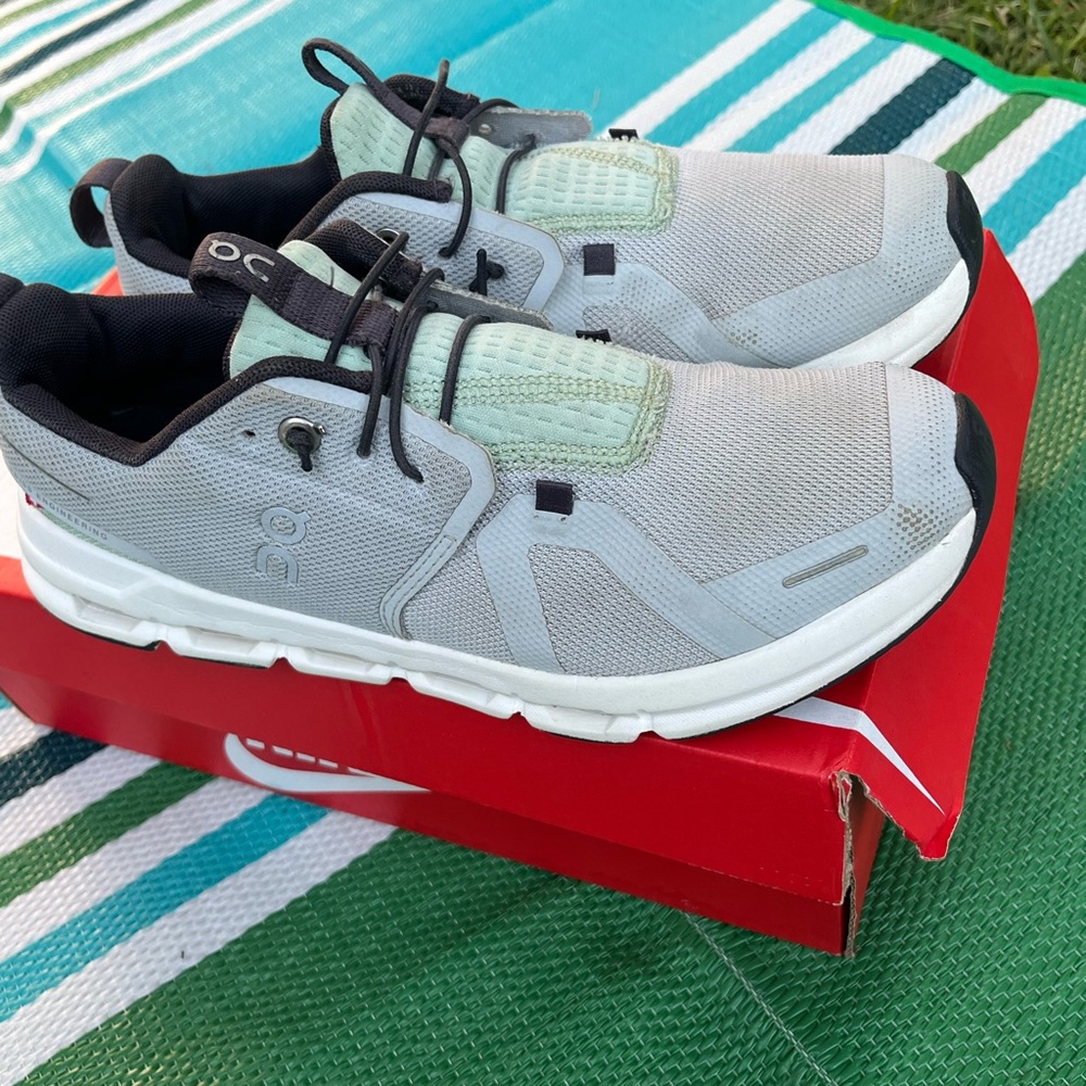 On Running Gray and Black Modern Athletic Sneakers